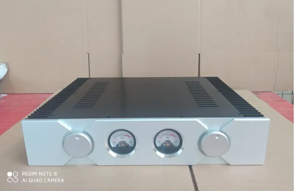 

All aluminum amplifier chassis Preamplifier case AMP Enclosure DIY box with vu meter (430 *90*308mm)