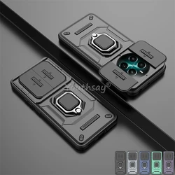 Lens Sliding Window Case For Realme 12 4g Case Realme 12 Pro Plus Cover Armor Shockproof Holder Ring Magnetic Protector