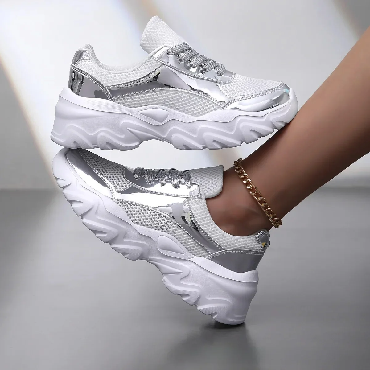 

Women Versatile Outdoor Walking Shoes Lightweight Polyurethane Insole Synthetic Upgraded Flat Bottom Da Zapatillas De Mujer