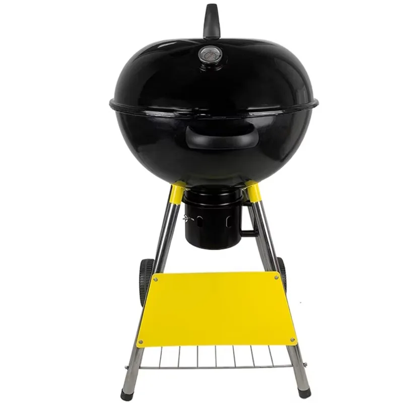 Modern Steel Outdoor Patio Backyard Grill with Smoke Stove Cart and Folding Design