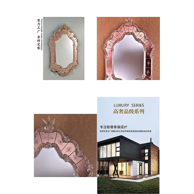 Vintage Wall Mounted Mirror, Desktop Retro Full Length Makeup Mirror for Hallway Bedroom Vanity