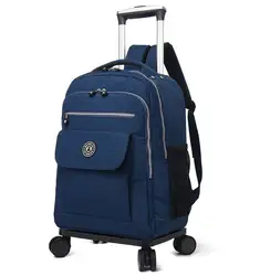 Mulheres viajam Trolley bags Mulheres cabine tamanho macio rolando bagagem rodas Mochila Mulheres 20 polegadas Carry on mão mala de bagagem