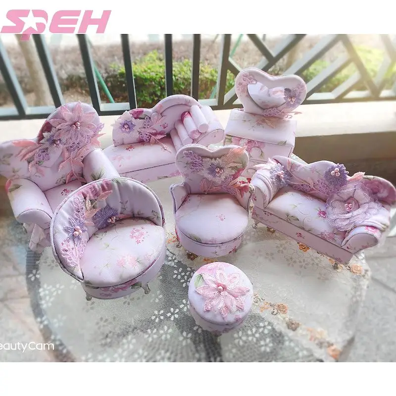 

Original homemade exquisite embroidery mini furniture furniture sofa jewelry box a case