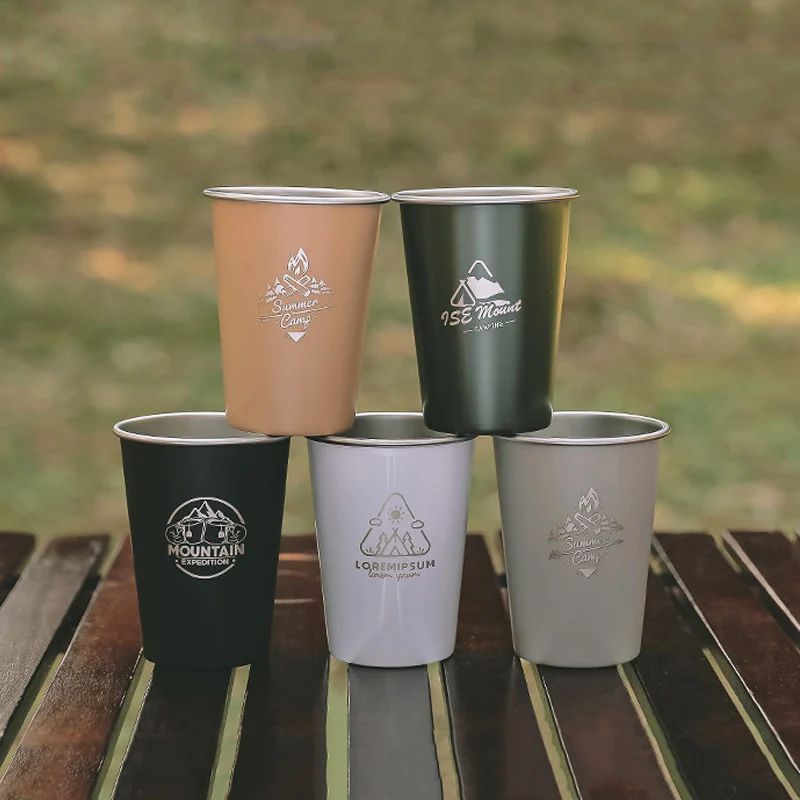 Outdoor Stainless Steel Water Cup, Camping Beer Cup, Picnic Drinking Cup, Coffee Cup, 350ml