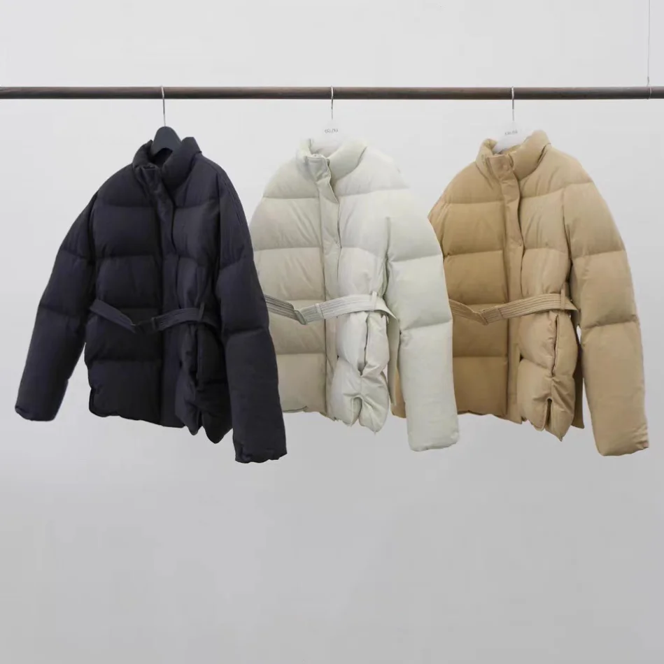 ERUME بسيط الوقوف طوق مربوط التخسيس أوزة أسفل Jaet فضفاض دافئ خفيف الوزن تنوعا المرأة أسفل معطف ملابس خارجية #1