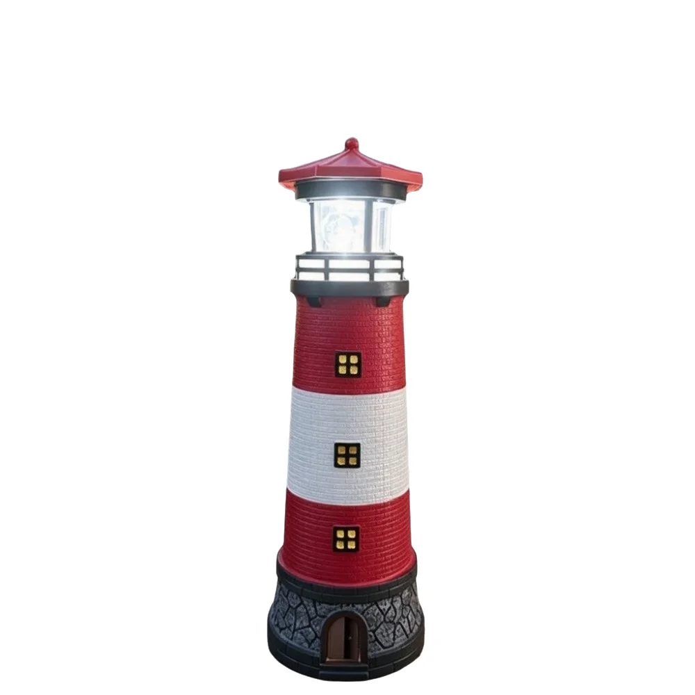 solar-powered-lighthouse-statue-360°-rotating-red-white-lighthouse-light-dusk-to-dawn-all-weather-resin