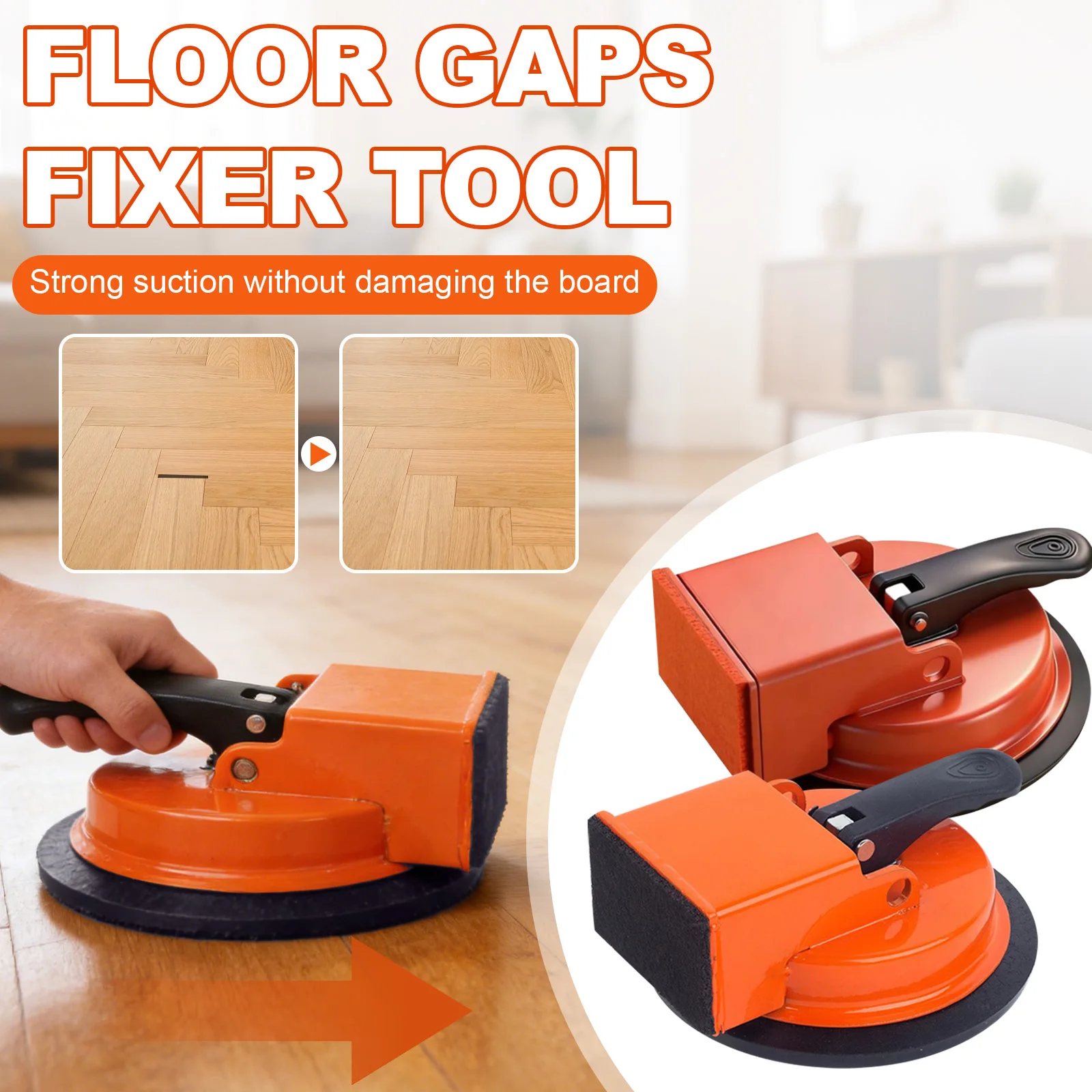 

Набор для устранения зазоров в полах - Технология вакуумного крепления с тройным рычагом для ламината/виниловых планок, инструмент для выравнивания зазоров с нескользящим основанием