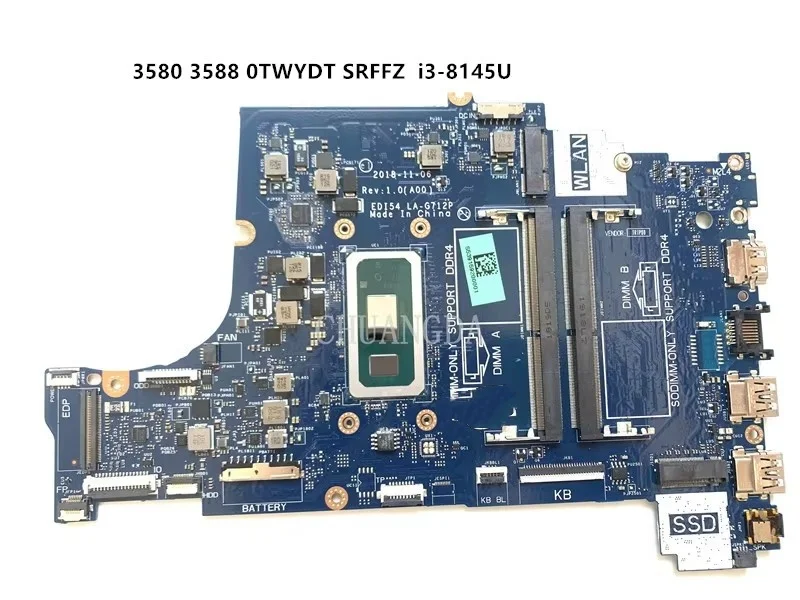 014x91-0twydt-0vfmw4-placa-base-para-portatil-dell-3580-3780-modelo-la-g712p-con-srffz-i3-8145u-probada