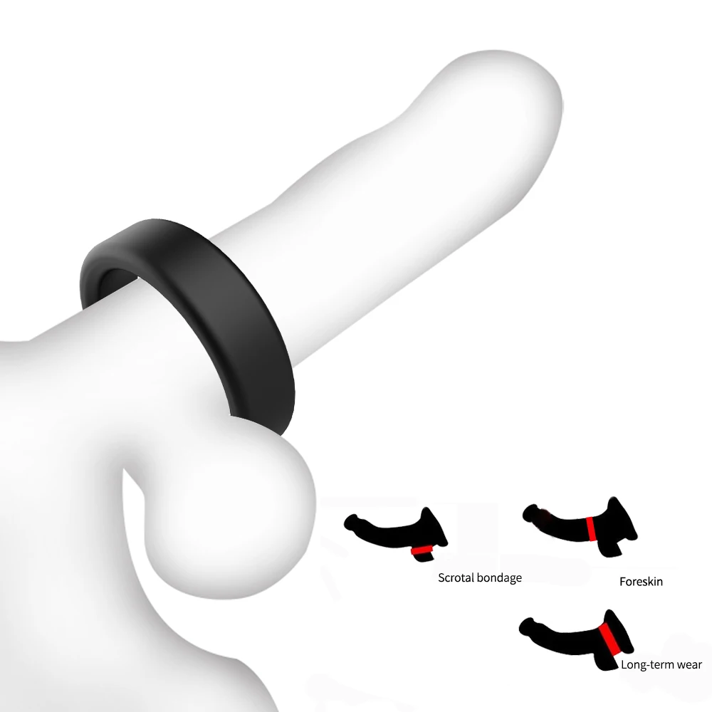 3pcs Male Penis Ring Silicone Cock Ring Testicles Ring Trainer Delay Lock Ejaculation Time Lasting Cockring Sex Tool For Men