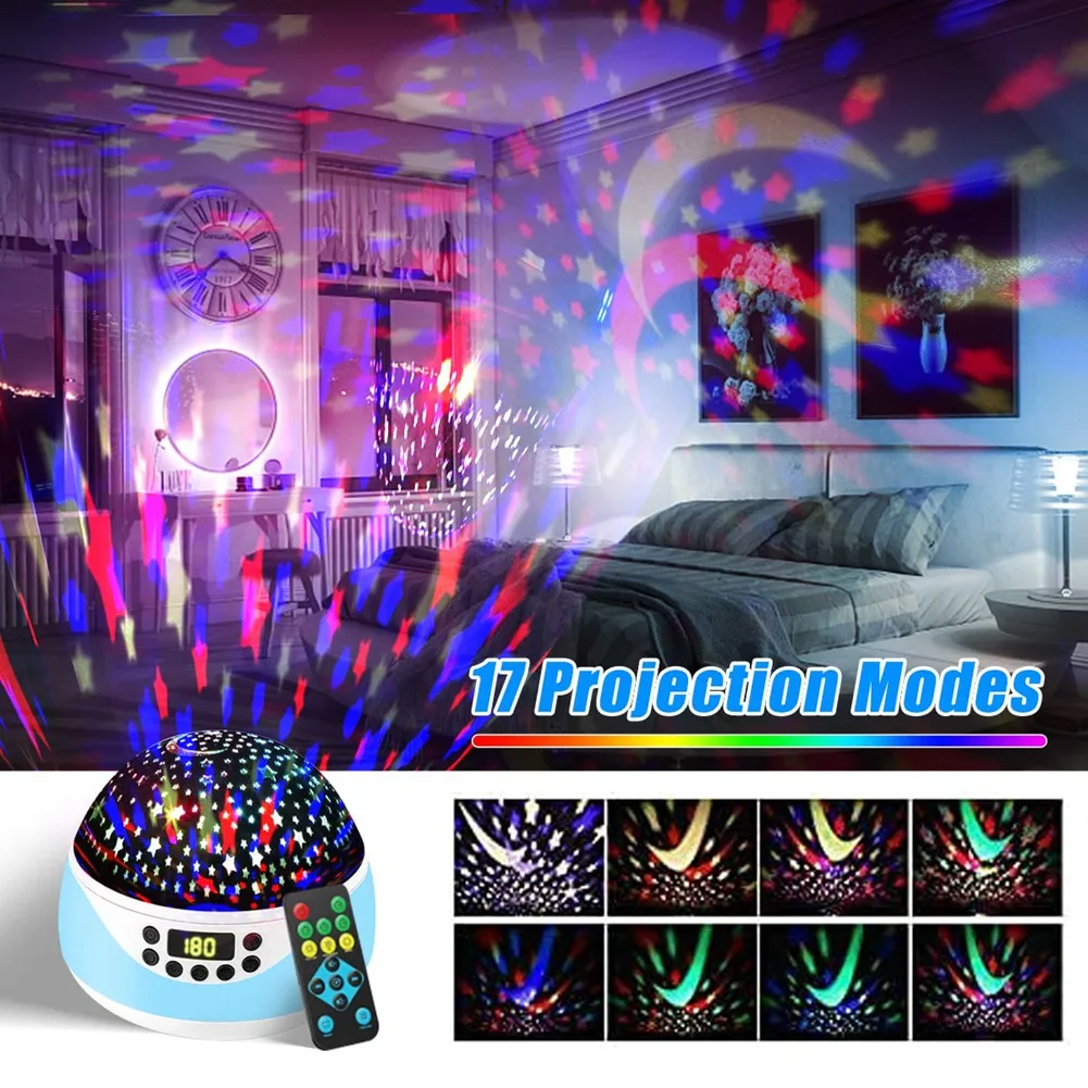 어린이 방을 위한 좋은 별 야간 조명 프로젝터, 아기 감각 조명, 360도 회전 별이 빛나는 별 프로젝터, 소년을 위한 선물