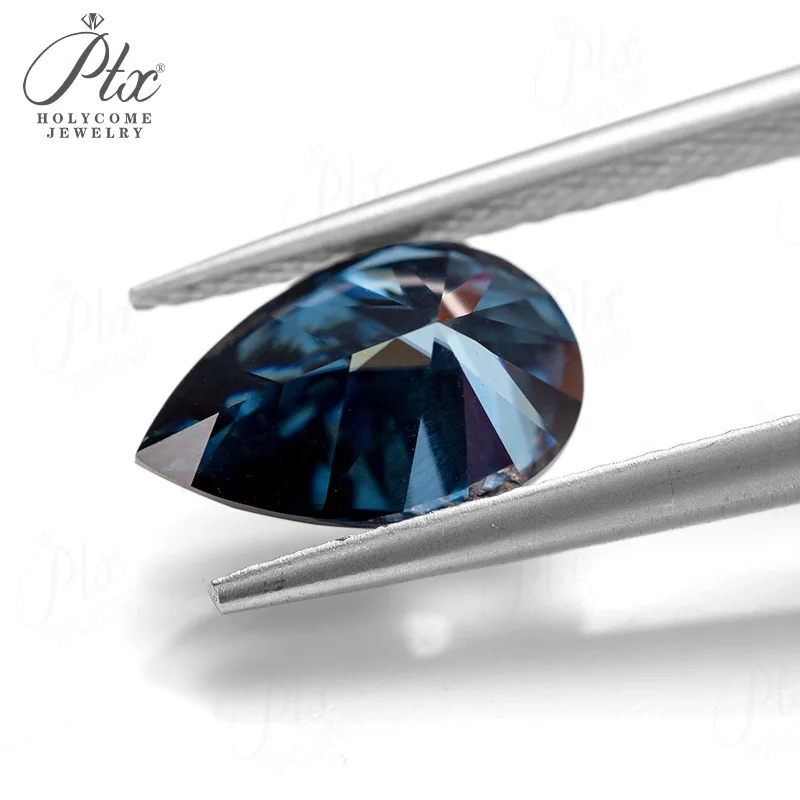 Großhandel Moissanit Lose Steine Birnenförmiger Schliff D/Schwarz/Aqua Blau/Champagner/Grün/Leuchtend Blau Farbe VVS1 Reinheit Perlen für Schmuck DIY – Detail 35