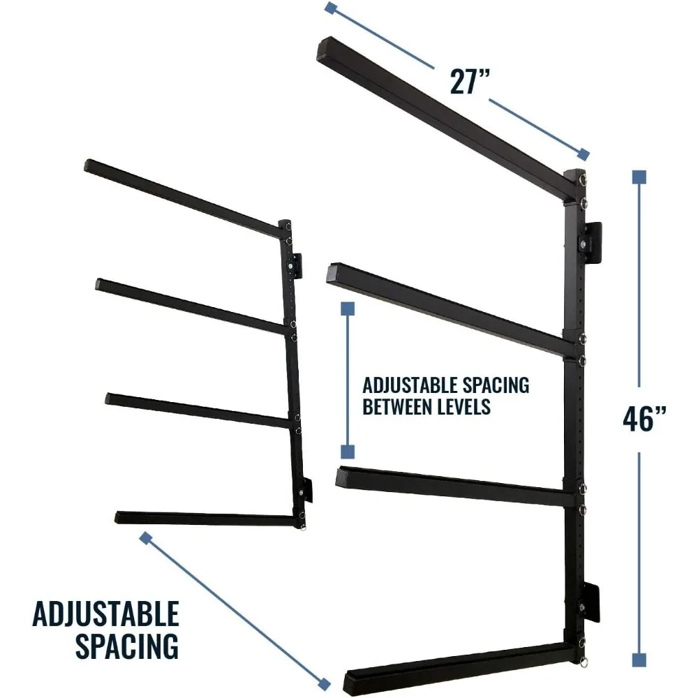 Wall Mounted Standing Paddleboard Storage Rack, Stand-up Paddle Board Holder, níveis ajustáveis