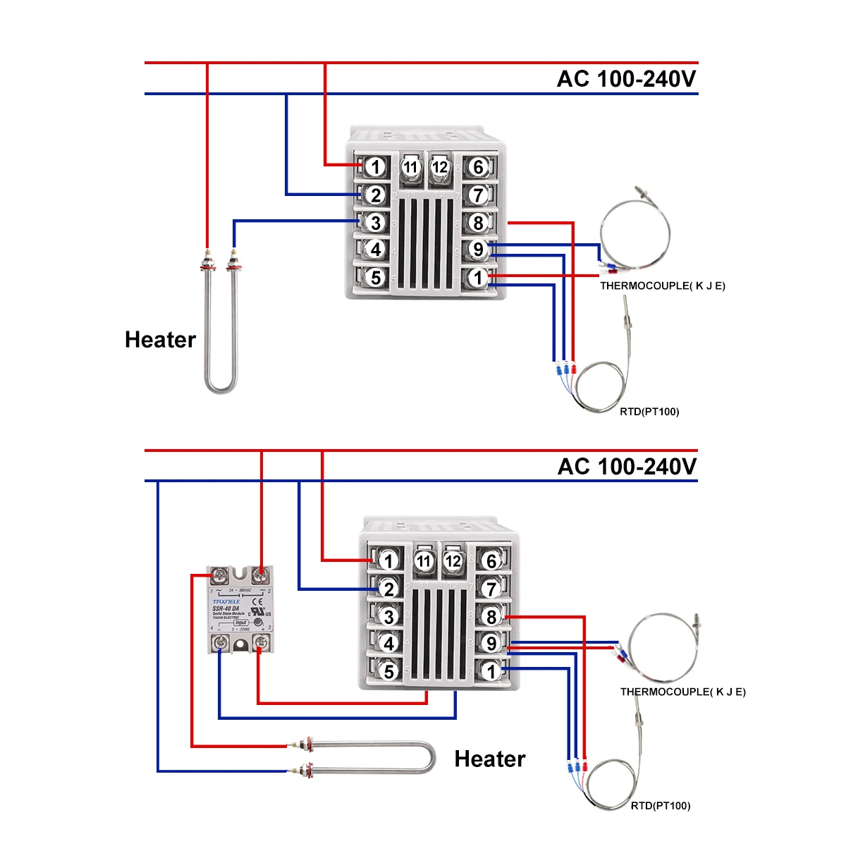 TOMZN Digital PID Thermostat Dual Output Universal Input Temperature Controller Regulator SSR Relay AC110V 220V TOTC4S