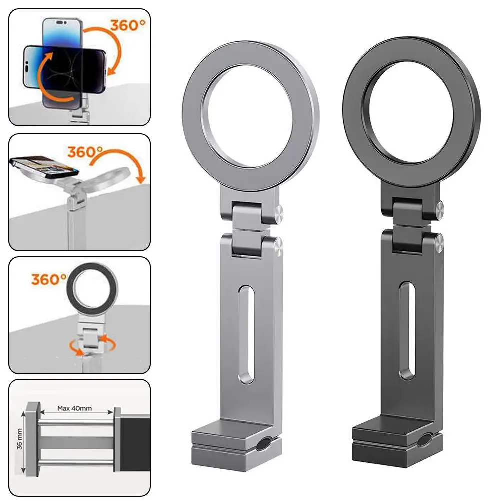 

Universal Magnetic Phone Holder Travel Essentials Multi-axis Rotation Hands-Free Airplane Phone Mount Desktop Clip For Phone