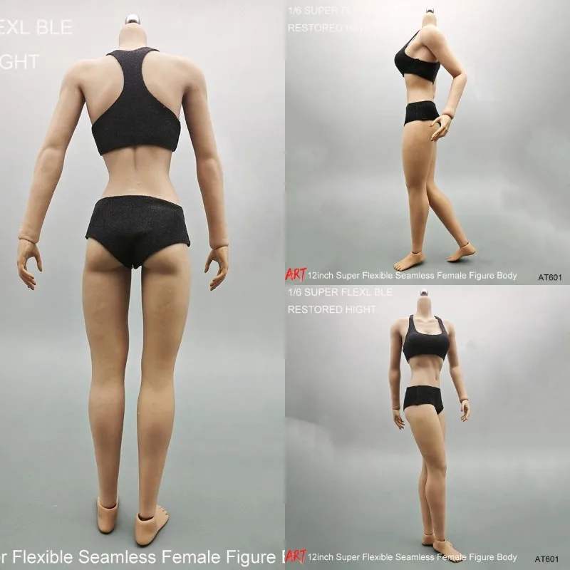 

12inch Bodybuilding Female Seamless Body Detachable Feet Big Breast Action Figure Doll Suntan Pale for 1/6 Scale Head Sculpt