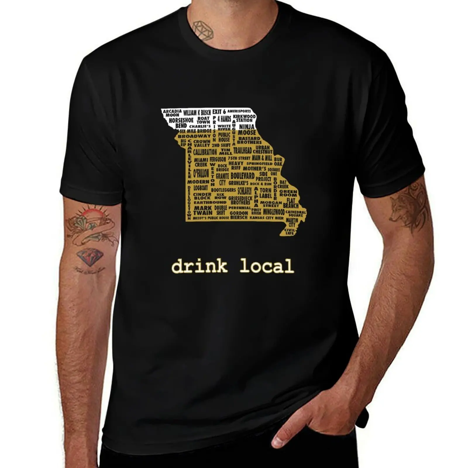 Drink Local - Missouri Beer Shirt T-Shirt man t shirts cotton T-Shirt