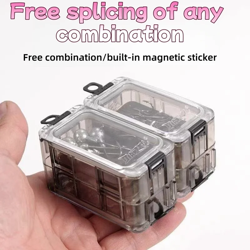 

4pcs Fish hook fake bait lure lure box, Rubik's cube storage box, fishing accessory tool box, lure rock fishing boat bait box