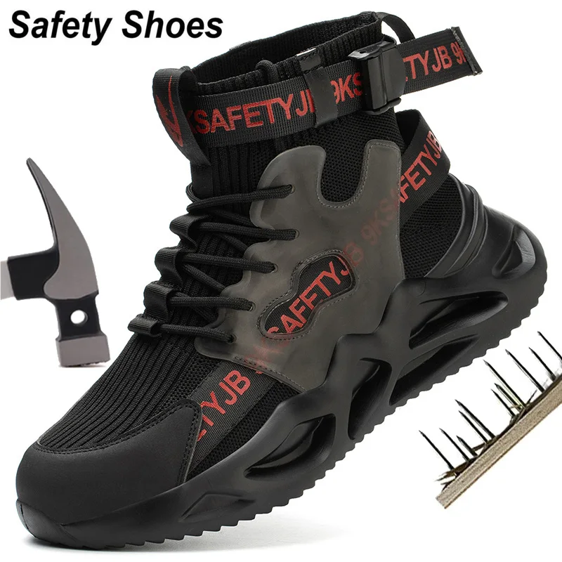 Work Safety Shoes Men Safety Boots Anti-smash Anti-stab Work Shoes Sneakers Steel Toe Shoes Male Work Boot Indestructible