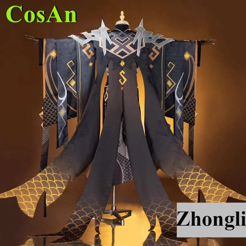 CosAn Game Genshin Impact Zhongli Cosplay Costume Ancient Costume Handsome Uniform Full Set Activity Party Role Play Clothing