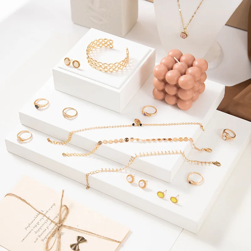 الأبيض بو نحى عرض المجوهرات حصيرة مجوهرات مكافحة مجلس حصيرة اللوح الأساسي عرض خزانة حصيرة علبة مجوهرات اليشم