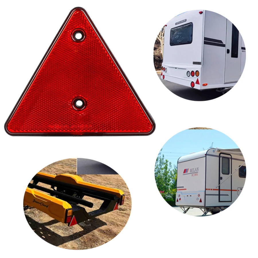 Truck Reflective Plates Red Triangle Taillights Safety Reflectors Trailer Rear Tail Side Marker Warning Stickers Car Accessories