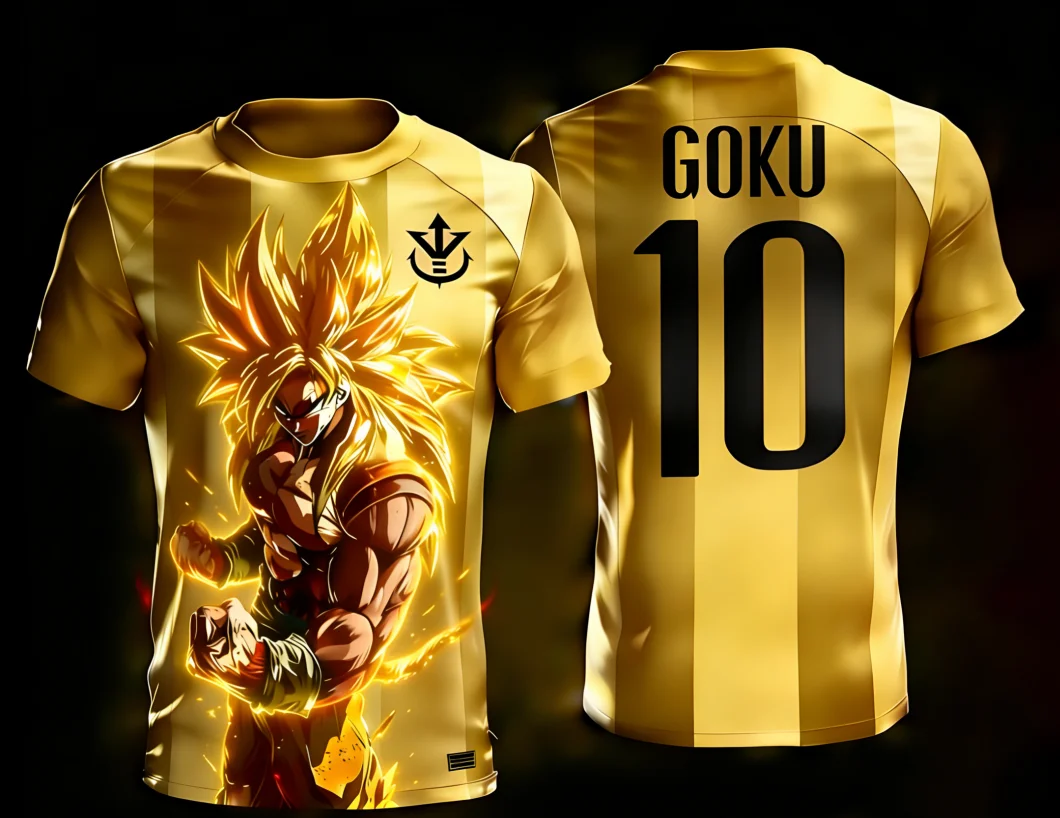2026 Dragon Ball Official 3D Printed Goku No.10 Football Jersey Training Suit Adult Kid S-6XL 90cm-160cm Fashion Sports Wear