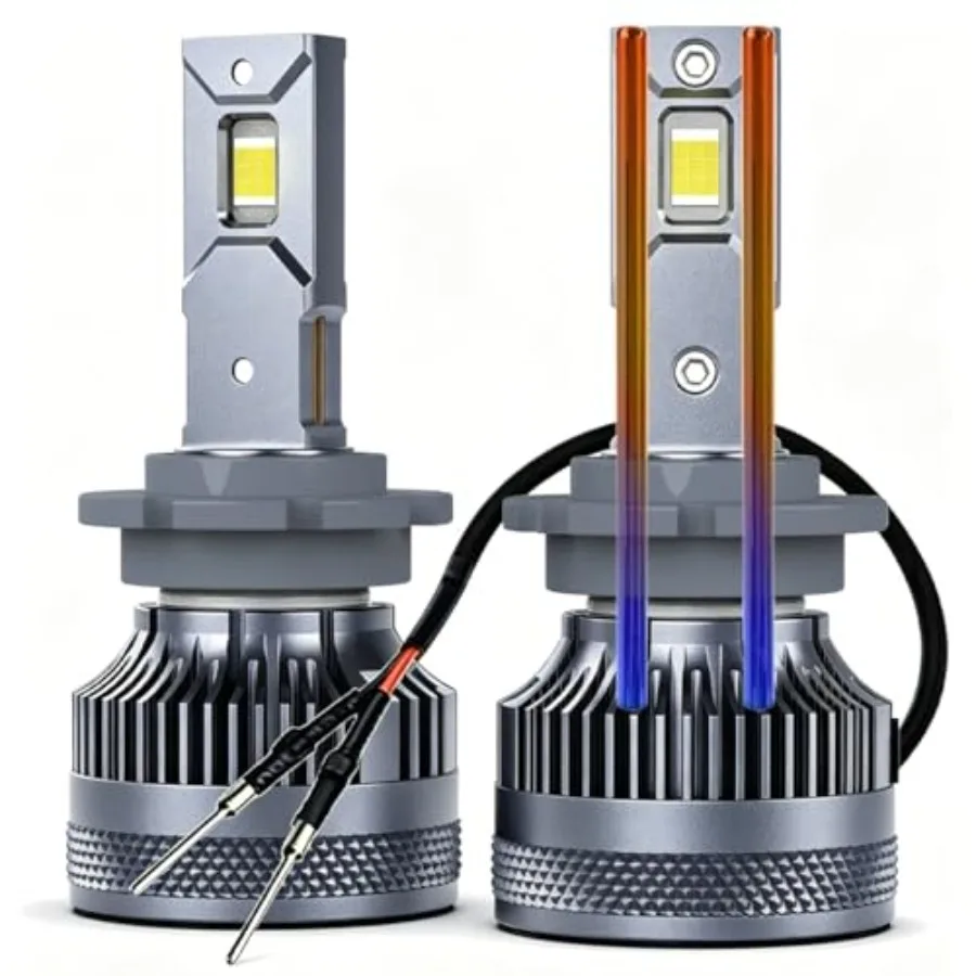 D2H LED Bulbs No Ballast Required 110W 40000Lm Super Bright 12V 6500K Cool White Built-in Fan and 2 Thermally Conductive Copper