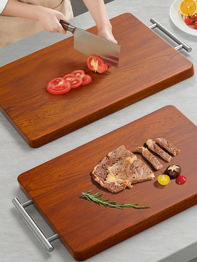 Large Ebony cutting board Antibacterial mildew proof kitchen solid wood splicing double-sided cutting board