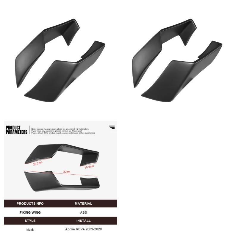 Fixed Wing For Aprilia RSV4 RF 2009 2010 2012 2013 2014-2021 ABS Carbon Fiber Motorcycle Winglet Aerodynamic Wing Kit Spoiler