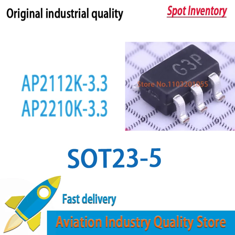 10Pcs Ap2112K-3.3 S…