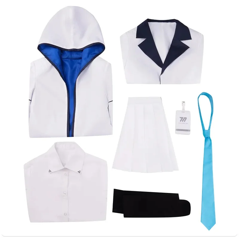 

ff34Game Blue Archive Ushio Noa Cosplay Costume Women Coat Uniform Suit with Tie Halloween Party Role Play Outfit Fancy Dress