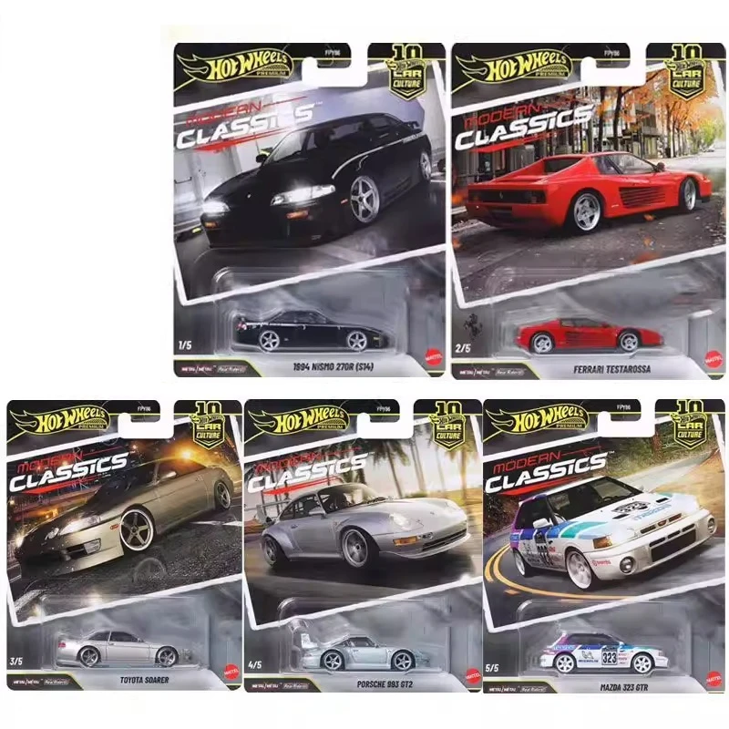 Autos de Juguete Originales Hot Wheels Premium Car Culture Modern Classics para Niños, Escala 1/64, Nismo, Ferrari, Toyota, Porsche, Mazda, Modelo de Colección