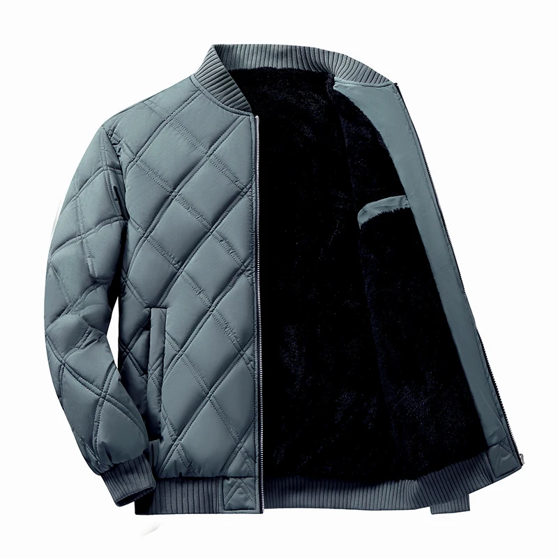 Abrigo de lana de alta calidad para hombre, chaqueta de plumón ligera, con cuello levantado corto, acolchado, para otoño e invierno, L-6XL