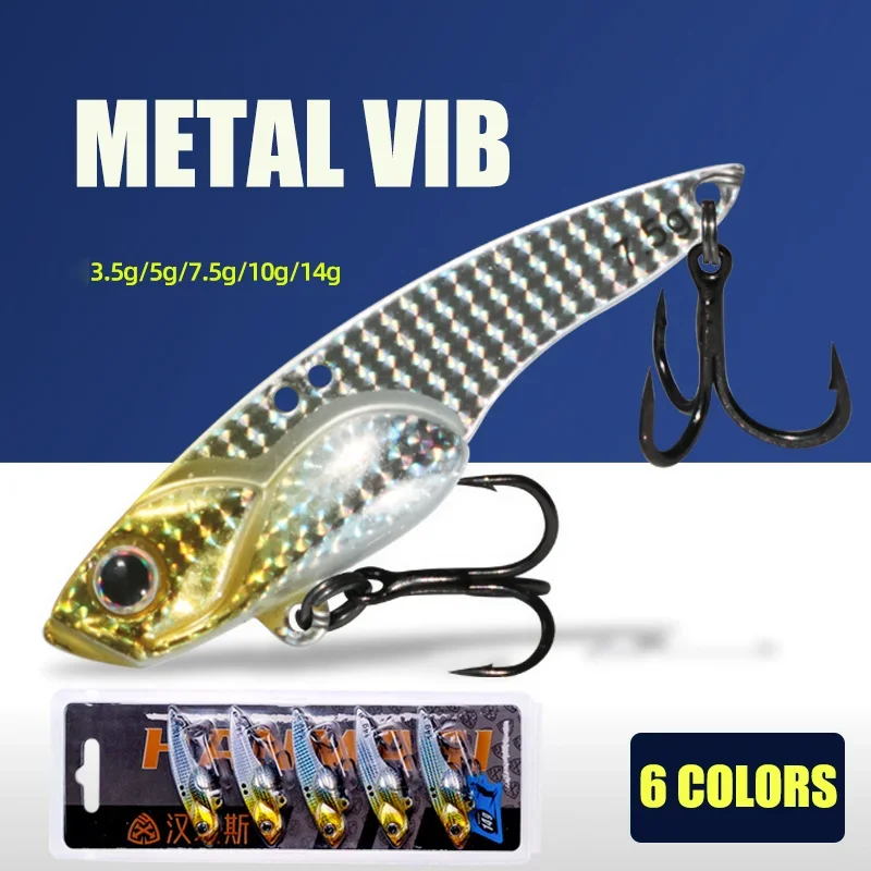 5Pcs Metal VIB Fishing Lures 3.5/7.5g 10g 14g Metal Jig Crankbait Wobbler Vibration Baits Pesca Tackle for Trout Bass Pike Perch