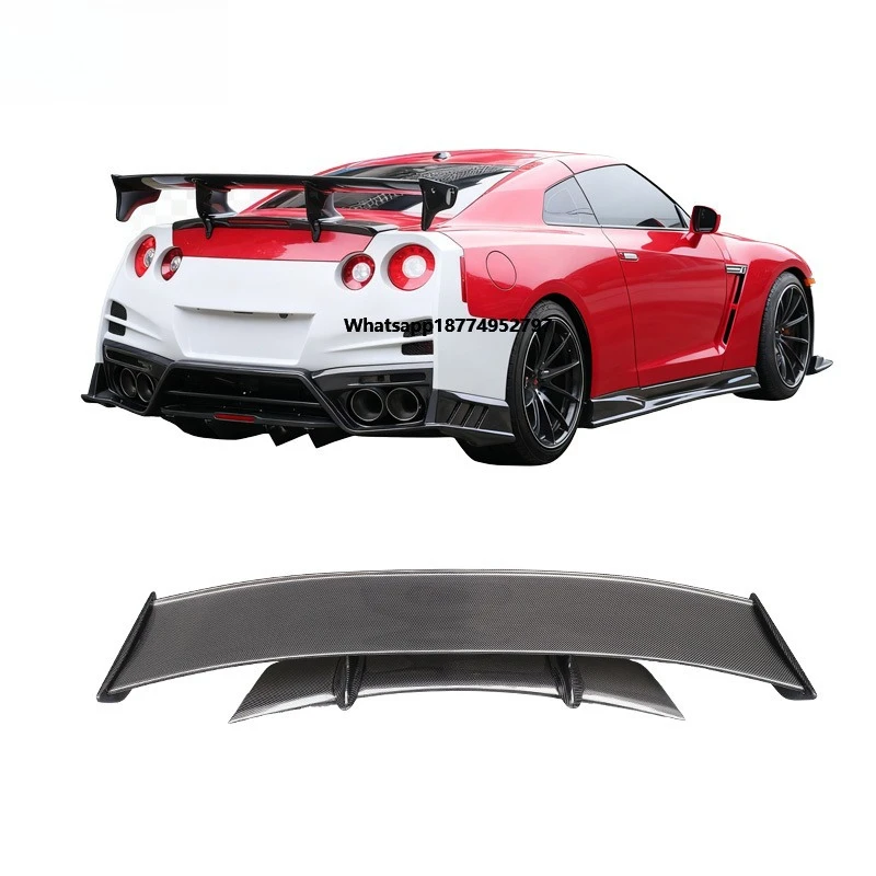 Real Carbon Fiber Car Rear Wing Trunk Lip Spoilers Body Kit for  GTR GT-R R35 2012-2021