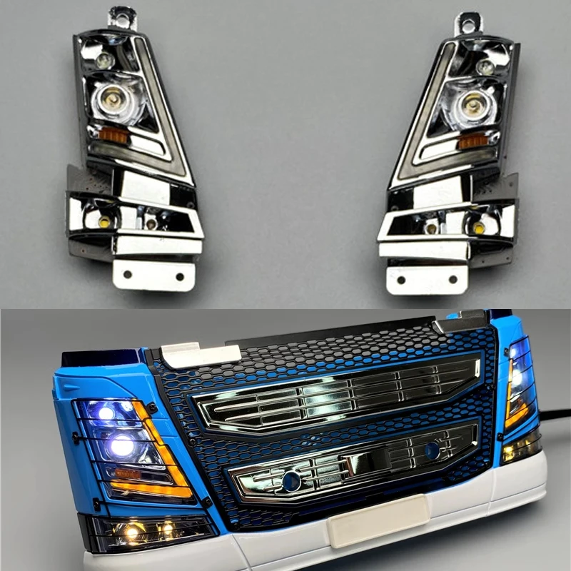 1 Set Plastic Running Water Headlight for 1/14 Tamiya RC Truck Car VOLVO FH16 56360 Diy Parts Toys