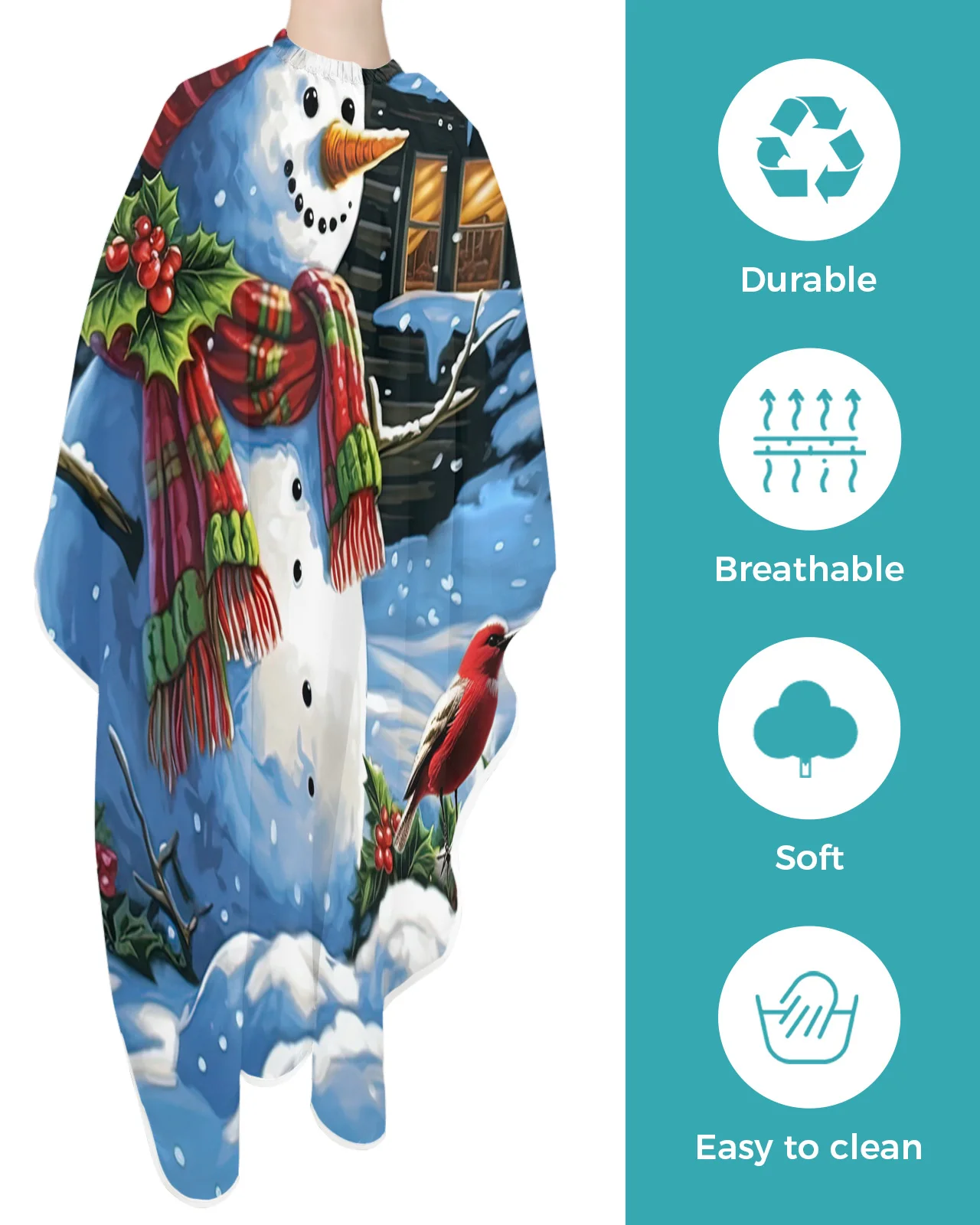 Christmas Snowman Bird Berry House Barber Apron Waterproof Beauty Salon Hairdressing Apron Hairdresser Cape Apron