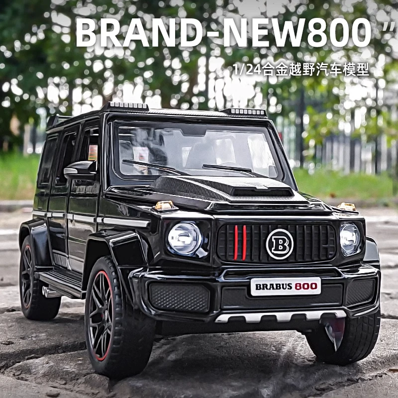 1:24 Mercedes-Benz BRABUS G800 Off Road SUV Model Car Diecast Toy Vehicle Collection Sound & Light Miniature Car Toys For Kids