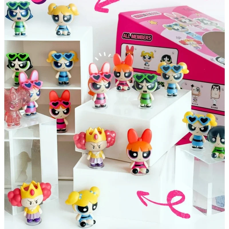 Blossom Bubbles Buttercup Mini figura The Powerpuff Girls Blind Bag Box adorno de escritorio kawaii recoger regalo juguete ins popular