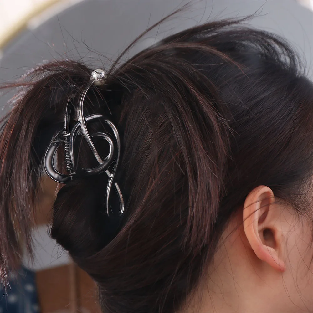 

Creative Zinc Alloy Music Note Hair Claw Vintage Pearl Treble Clef Hair Clip Hairpin Headwear Hair Accessories