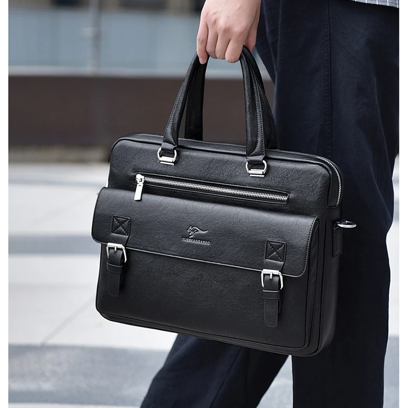 

Briefcase for Man Leather Tote Handbag 15 Inch Laptop Computer Shoulder Cross Office Business Messenger Crossbody Side Bag Male