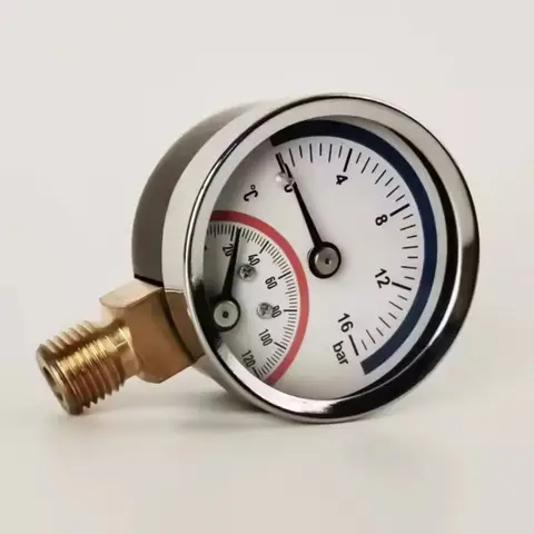 G1/4 2720형 Y50/63 HVAC 압력 게이지, 방사형 바닥 난방 수분 분리기 모니터