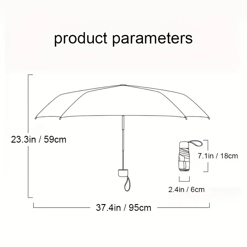 6-Rib Mini Folding Umbrella – Lightweight Aluminum Handle, Manual Open/Close, Portable Cartoon Design, Durable for Rainy Days