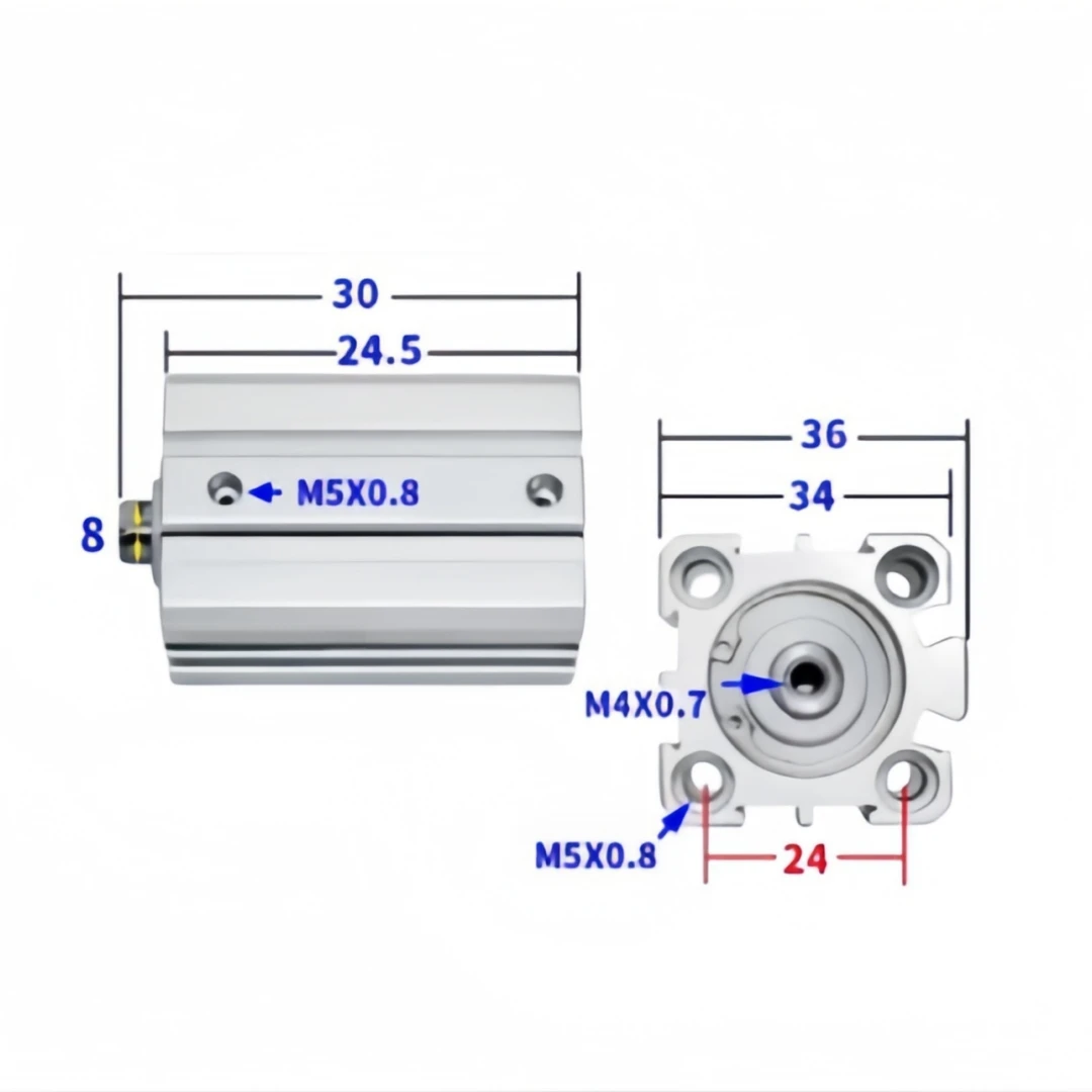 Pneumatic Cylinder 6 Inch Stroke Pneumatic Boosting Cylinder Model Pneumatic Cylinder Air Tank 7 Gal SDA20-5