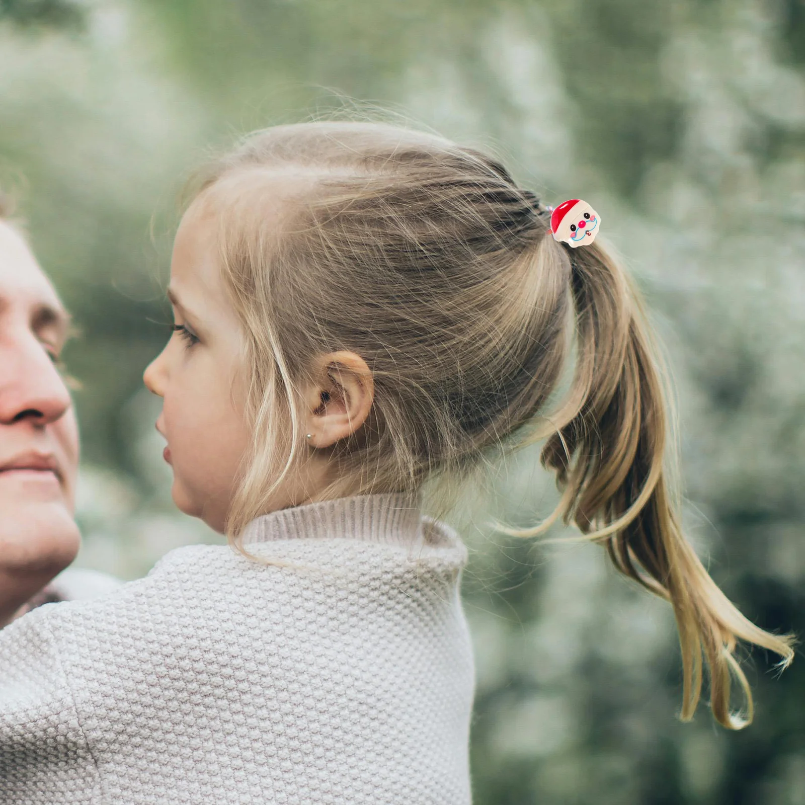 

20Pcs Christmas Hair Ties Kids Elastic Ponytail Holders Resin Snowman Santa Claus Bells Gloves Gift Christmas Hair Ties