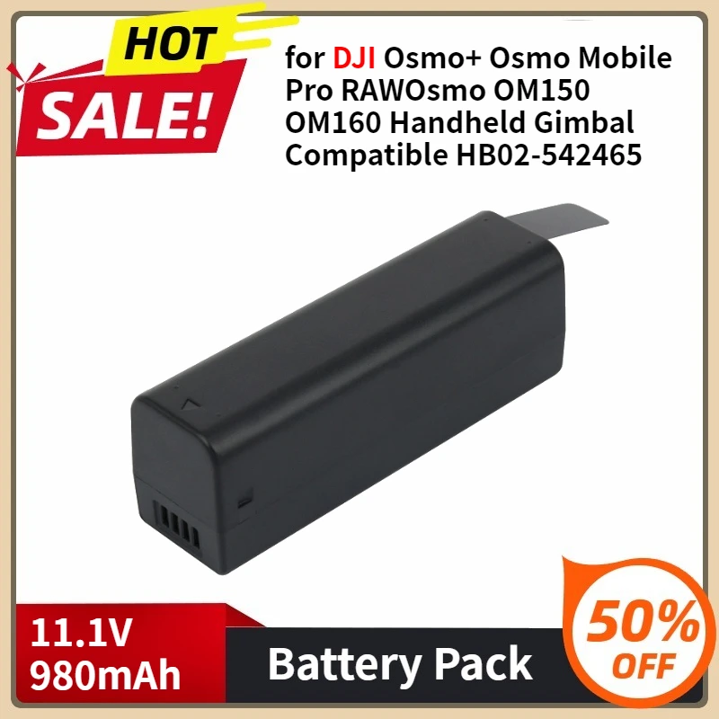 

Intelligent Battery for DJI Osmo+ Osmo Mobile Pro RAWOsmo OM150 OM160 Handheld Gimbal Compatible HB02-542465 11.1V 980mAh