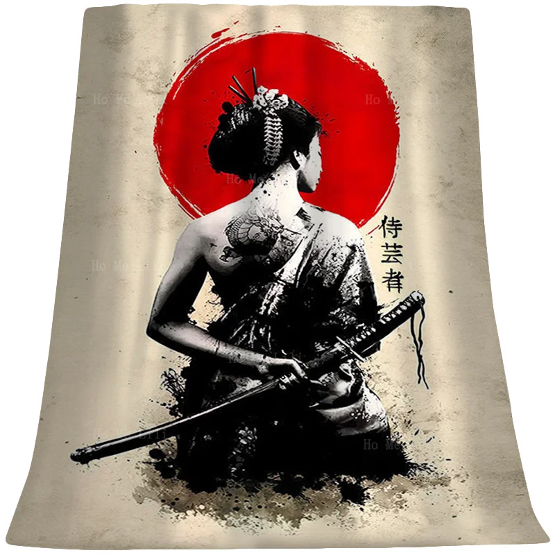 

Japanese Samurai Modern Female Soldier Art Poster Flannel By Ho Me Lili Suitable For All Seasons