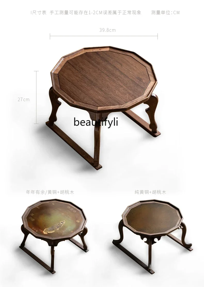 Q181  Bay Window Table Small Coffee Table Walnut Solid Wood Tatami Tea   Floor Low Table Kang