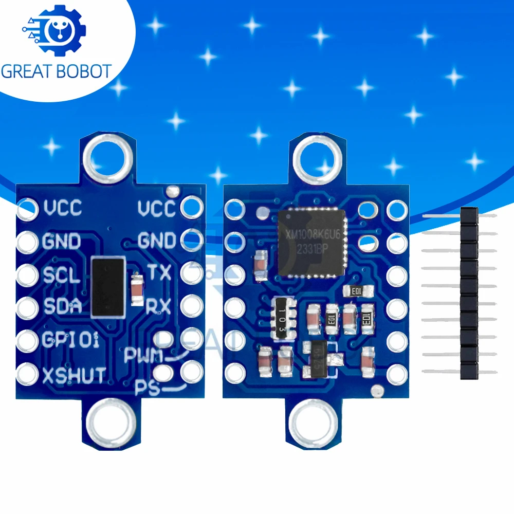 ToF Distance Sensor Module (VL53L0X GY-53): 3.3-5V Wide Voltage, I2C/PWM Support for Arduino