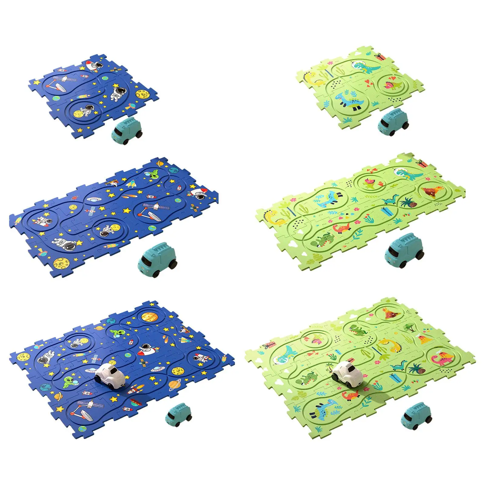 Puzzel Autobaanspeelset Spoorpuzzel, Treinwagon Bouwspeelgoed Montessori Speelgoed voor meisjes Kleuterschool